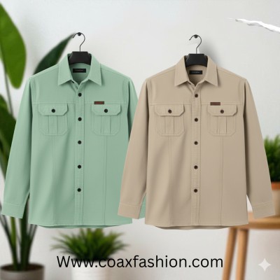 2 pc combo double Pocket Full Sleeves Panel Shirt
