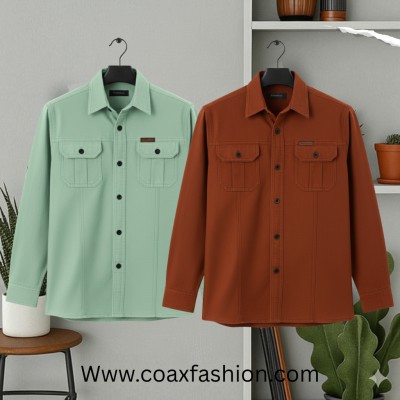 2 pc combo double Pocket Full Sleeves Panel Shirt