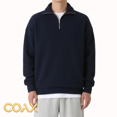 Premium Men's Rib high Neck Sweater (Half zipper)