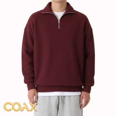 Premium Men's Rib high Neck Sweater (Half zipper)