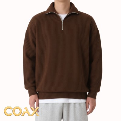 Premium Men's Rib high Neck Sweater (Half zipper)