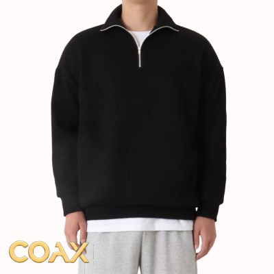Premium Men's Rib high Neck Sweater (Half zipper)