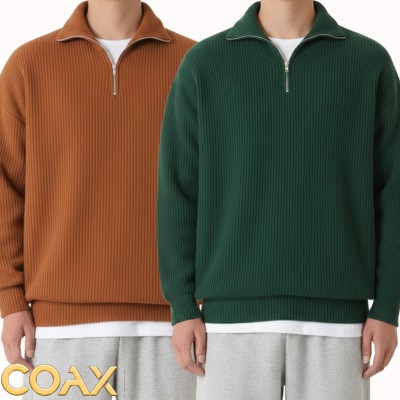 2 pc combo Premium Men's Rib high Neck Sweater (Half zipper)