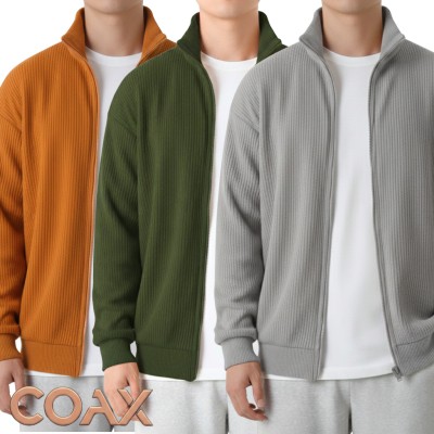 3 Pc ComboMen's Rib Jacket (Full zipper)