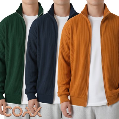 3 Pc ComboMen's Rib Jacket (Full zipper)