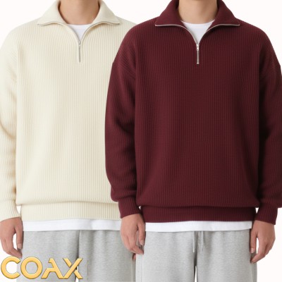 2 pc combo Premium Men's Rib high Neck Sweater (Half zipper)