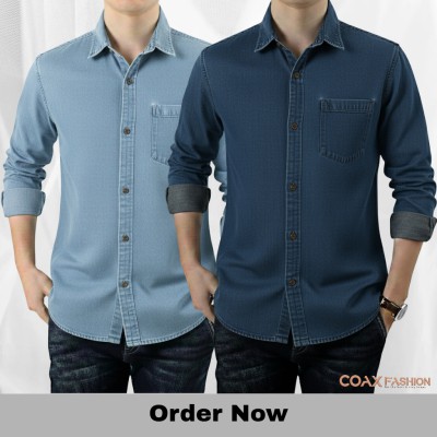 2 PC COMBO SINGLE POCKET DENIM SHIRT