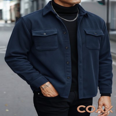 Corduroy Fabrics Double pocket long sleeve shirt