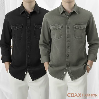 2 pc combo Premium Double Pocket Denim Shirt