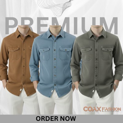 3 pc combo Premium Double Pocket Denim Shirt