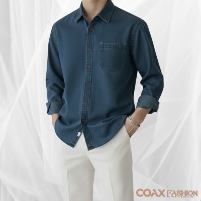 SINGLE POCKET DENIM SHIRT