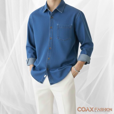 SINGLE POCKET DENIM SHIRT