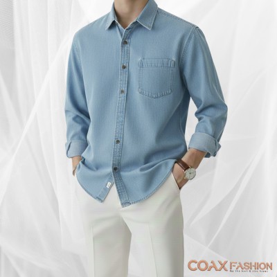 SINGLE POCKET DENIM SHIRT