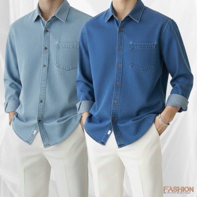 2 PC COMBO SINGLE POCKET DENIM SHIRT
