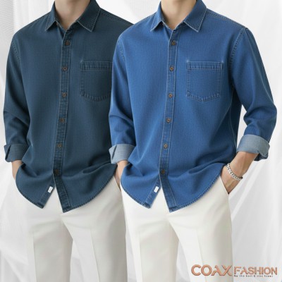 2 PC COMBO SINGLE POCKET DENIM SHIRT