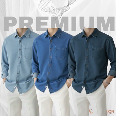 3 PC COMBO SINGLE POCKET DENIM SHIRT