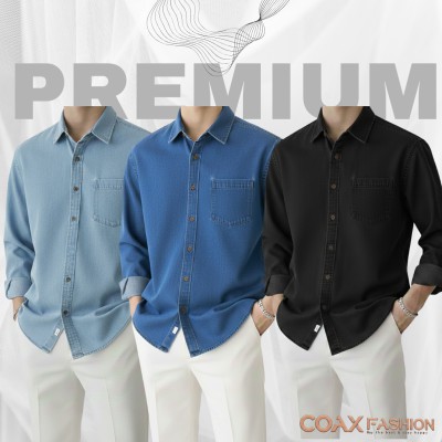3 PC COMBO SINGLE POCKET DENIM SHIRT