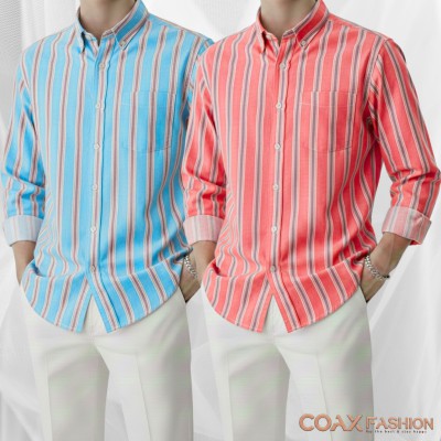 2 Pc Combo Men's Full Sleeve Premium Striped Shirt
