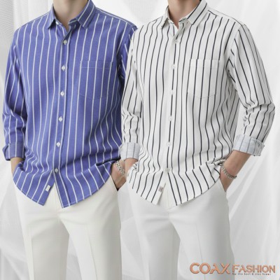 2 Pc Combo Men's Full Sleeve Premium Striped Shirt