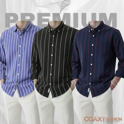 2 Pc Combo Men's Full Sleeve Premium Striped Shirt