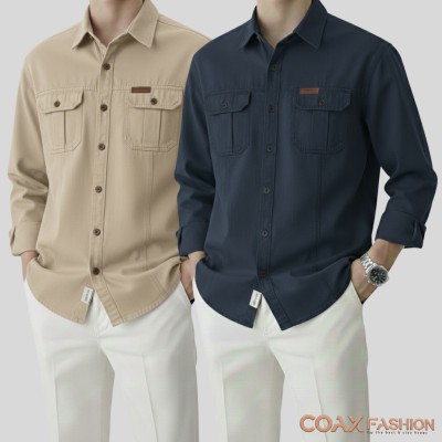 2 Pc Combo Double Pocket Full Sleeves Shirt