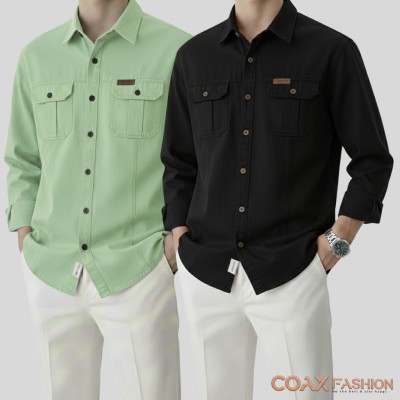2 Pc Combo Double Pocket Full Sleeves Shirt