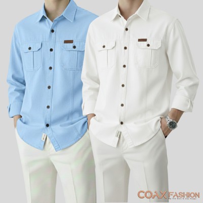 2 Pc Combo Double Pocket Full Sleeves Shirt