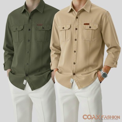 2 Pc Combo Double Pocket Full Sleeves Shirt