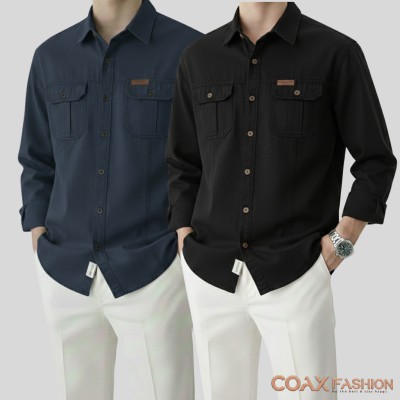2 Pc Combo Double Pocket Full Sleeves Shirt