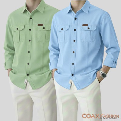 2 Pc Combo Double Pocket Full Sleeves Shirt