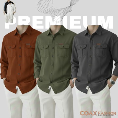 3 Pc Combo Double Pocket Full Sleeves Shirt