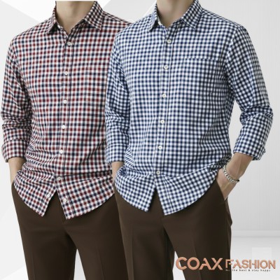 2 Pc Combo Men's Full Sleeve Grameen Check Shirt