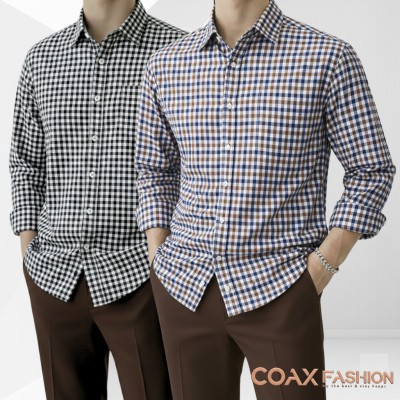 2 Pc Combo Men's Full Sleeve Grameen Check Shirt