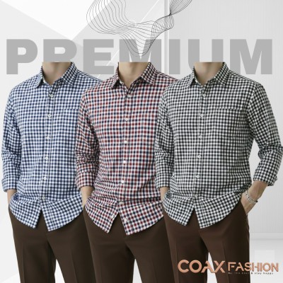 3 Pc Combo Men's Full Sleeve Grameen Check Shirt