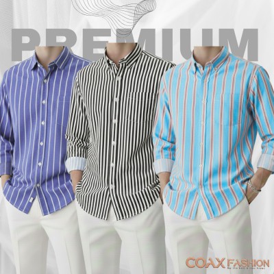 2 Pc Combo Men's Full Sleeve Premium Striped Shirt