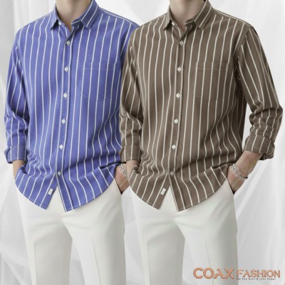 2 Pc Combo Men's Full Sleeve Premium Striped Shirt