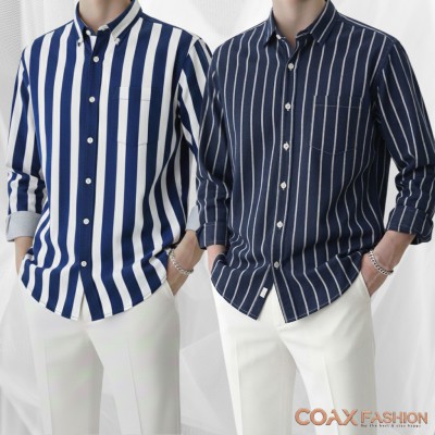 2 Pc Combo Men's Full Sleeve Premium Striped Shirt
