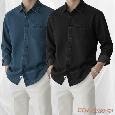2 Pc Combo Premium Summer-Weight Denim Shirt