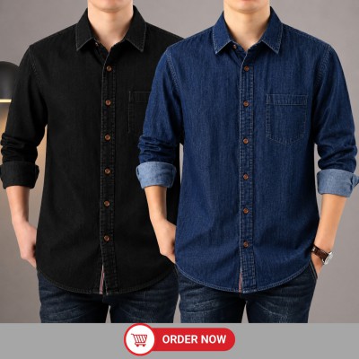 2 Pc Combo Premium Summer-Weight Denim Shirt