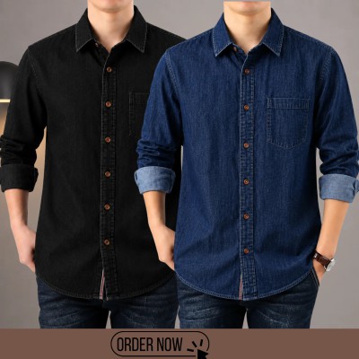 2 Pc Combo Premium Summer-Weight Denim Shirt