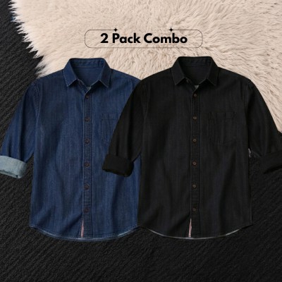 Two Pcs Premium Summer-Weight Denim Shirt