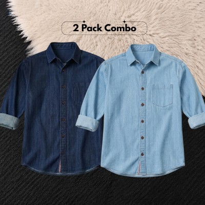 Two Pcs Premium Summer-Weight Denim Shirt